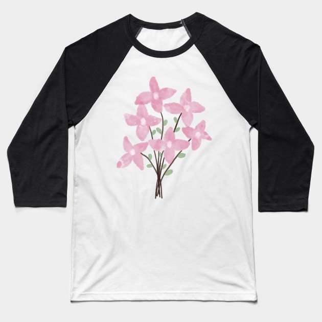 Pink flowers Baseball T-Shirt by BigSaturn